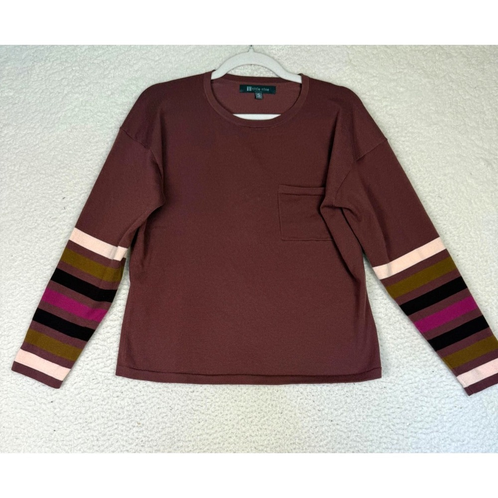 Title‎ Nine Sweater Womens Small Purple Striped Business Casual Essential